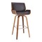 Armen Living Tyler 30" Bar Height Swivel Brown Faux Leather and Walnut Wood Bar Stool LCTYBABRWA30 - alternate 1